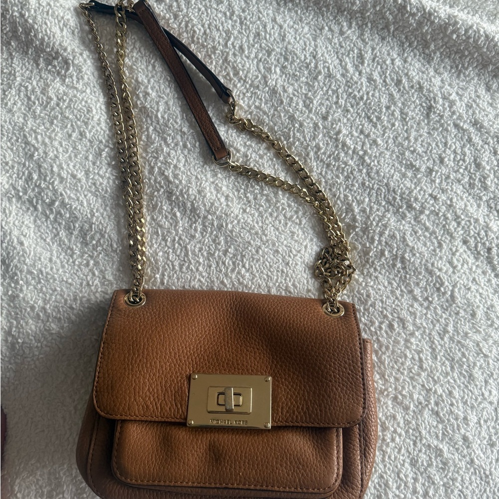 Michael Kors Brown Crossbody Bag with Gold Chain
